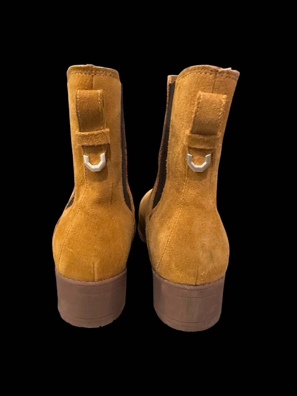 Cole Haan Camea Chelsea Boots Women’s 11B Mustard Suede Leather Lug Sole - Picture 3 of 12